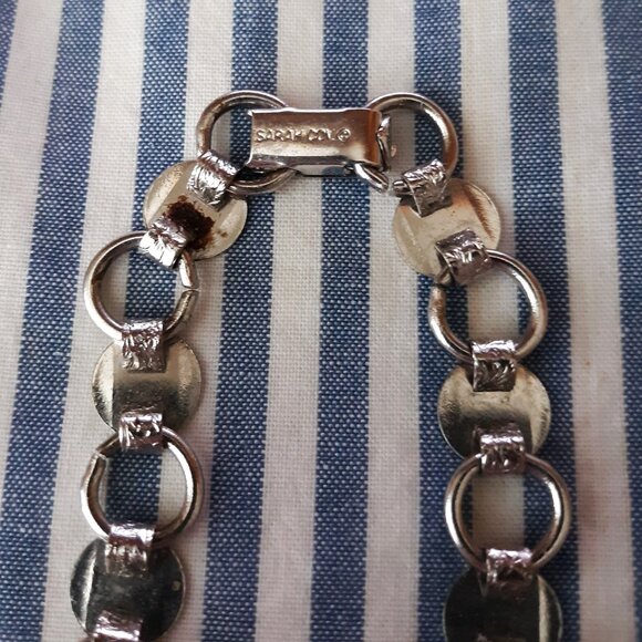 Sarah Coventry Vintage Linked Bracelet Silver Tone Etched Textured Design - Picture 4 of 6